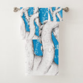 Tentacles blancs Octopus Carte Vintage Bleu Nautiq (En situation)