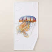 Tentacles de coucher de soleil : Aquarelle côtière (Serviette de bain)