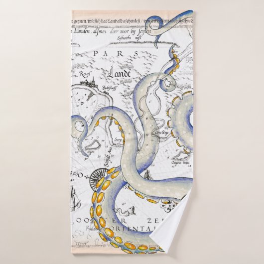 Tentacles de granit de carte Vintage (Serviette de bain)