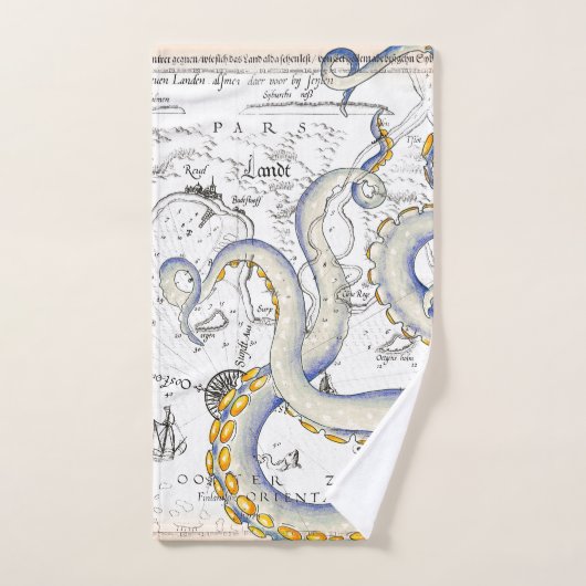 Tentacles de granit de carte Vintage (Serviette à main)