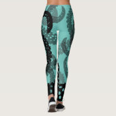 Tentacles de mer estampillé vert Leggings (Dos)