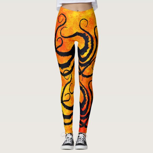 Tentacles de pieuvre en feu - Leggings (Devant)