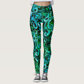 Tentacles de pieuvre vert Leggings Sea Steampunk (Devant)