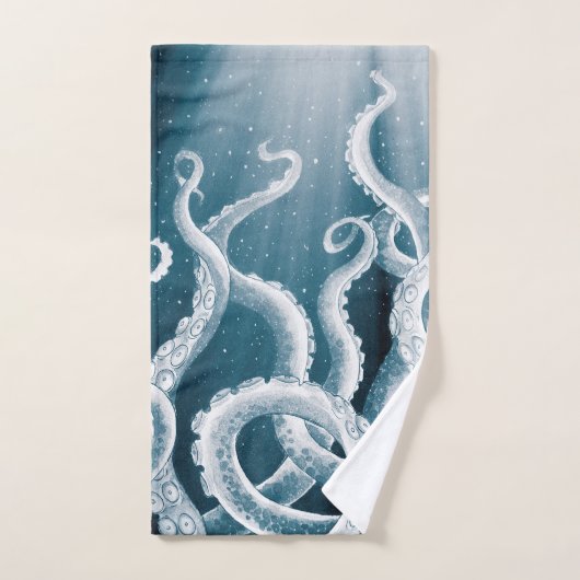 Tentacles Galaxy Blue Moon Rays (Serviette à main)