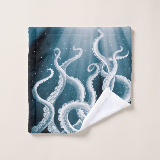 Tentacles Galaxy Blue Moon Rays (Gant de toilette)