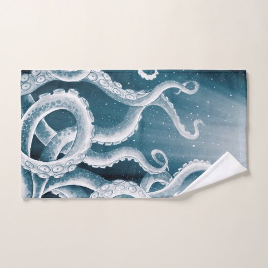 Tentacles Galaxy Blue Moon Rays (Serviette à main)