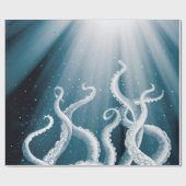 Tentacles Galaxy Blue Moon Rays Cadeaupapier (Vlak)