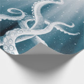 Tentacles Galaxy Blue Moon Rays Cadeaupapier (Hoek)