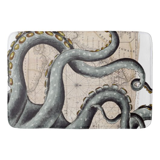 Tentacles Grey Map  Badmat (Voorkant)