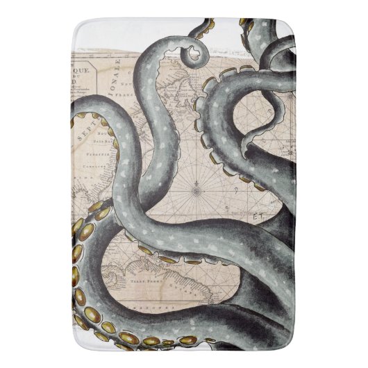 Tentacles Grey Map  Badmat (Voorkant Verticaal)