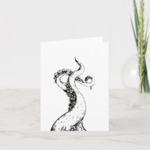 tentacules de pieuvre carte pliée vierge