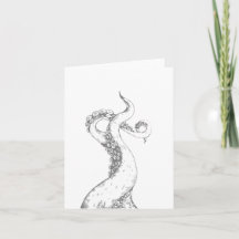 tentacules de pieuvre gris carte vierge pliée