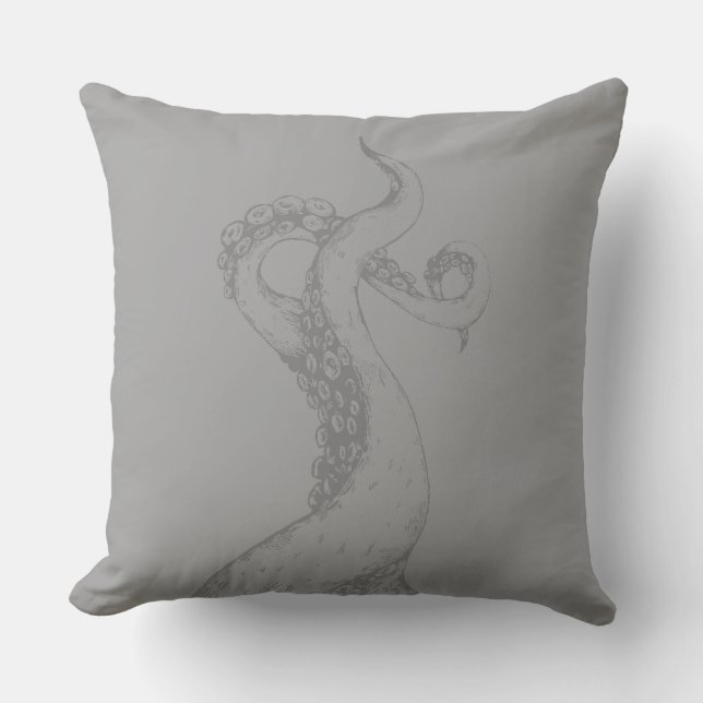 tentacules de pieuvre gris sur coussin gris (Recto)