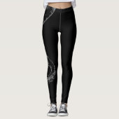 tentacules de pieuvre grises sur leggings noirs (Devant)
