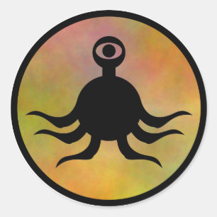 Tentakel Monster Hazard Ronde Sticker