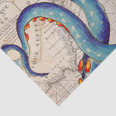 Tentakels donkerblauwe kaart  tissuepapier (Detail)