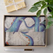 Tentakels donkerblauwe kaart  tissuepapier (Geschenk)