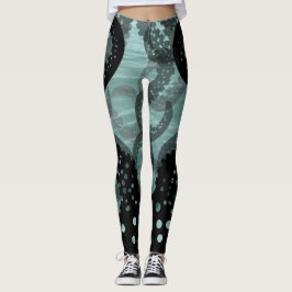 Tentakels, groen seafoam in de Leggings van het Ze