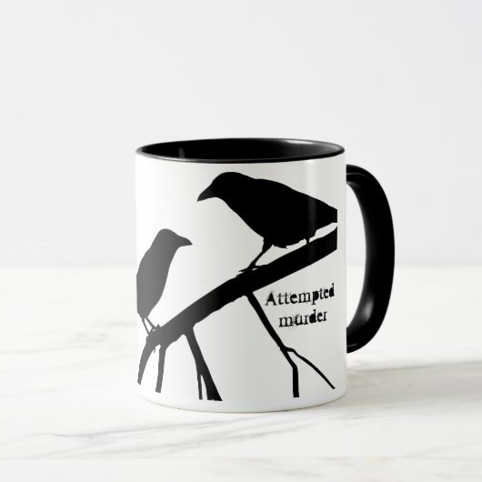 Tentative de jeu de mots Meurtre Mug noir et blanc (Devant droit)