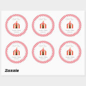 Tente Cirque Anniversaire Sticker Merci Rouge (Feuille)
