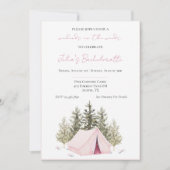Tente de camping Bachelorette Party Invitation (Devant)