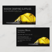 Tente De Camping La Nuit - Carte de visite (Devant / Derrière)