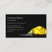 Tente De Camping La Nuit - Carte de visite (Dos)