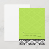 Tente de pliage vert Damask Cartes de place (Devant / Derrière)