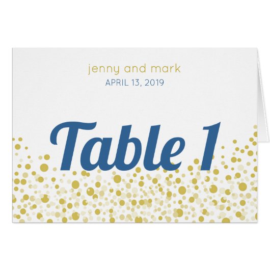 Tente de Tableau de mariage de Conetti d'or (Devant Horizontal)