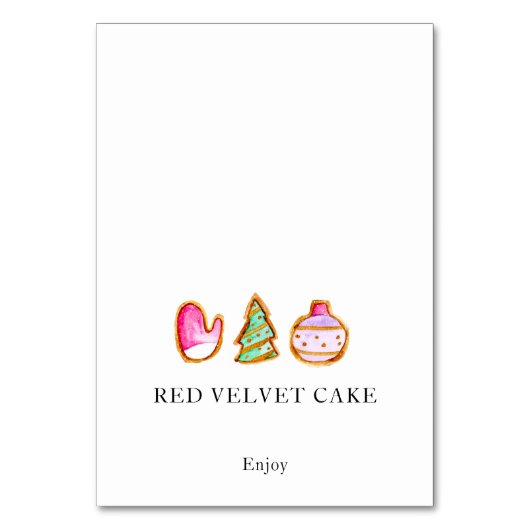 Tented Food Label Kerst Bakken Cookie Exchange Kaart (Voorkant)
