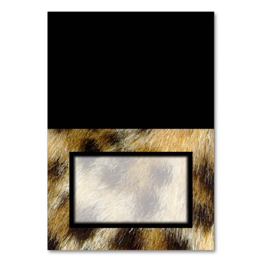 Tented Leopard Print Blank Place Card Tablecard Kaart (Voorkant)