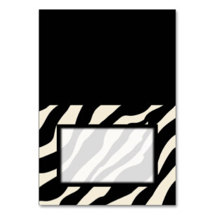 Tented Zèbre Imprimer noir Place carte nappe