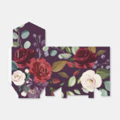 Tentpapier Favor Box Plum Paarse Rozen Gouden Geom Bedankdoosjes (Uitgevouwen)