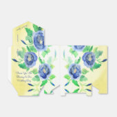 Tentstijl Blauwe Aquarel Roos Bruiloft Bedankdoosjes (Uitgevouwen)