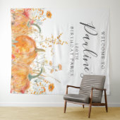 Tenture 100th Birthday Party Fall Pumpkin Wildflower (En situation (horizontale))