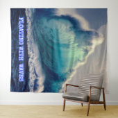 Tenture 11.Bleu des vagues océaniques, les amoureux de l'o (En situation (horizontale))