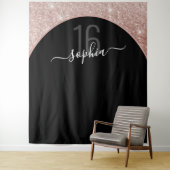 Tenture 16e Anniversaire Rose Gold Pailleté Arche Personna (En situation)