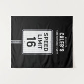 Tenture 16th Birthday Speed Limit Backdrop (Devant (Horizontal))