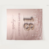 Tenture 18e anniversaire blush rose rose or parties scinti (Devant (Horizontal))