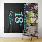 Tenture 18e fête d'anniversaire, Parties scintillant bleue (En situation (horizontale))