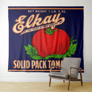 Tenture 1930 Elkay Solid Pack Tomates peut imprimer étique