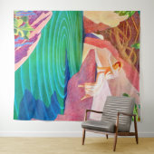 Tenture 1931 femme art déco par un étang (En situation (horizontale))