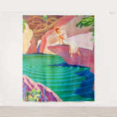 Tenture 1931 femme art déco par un étang (Devant)