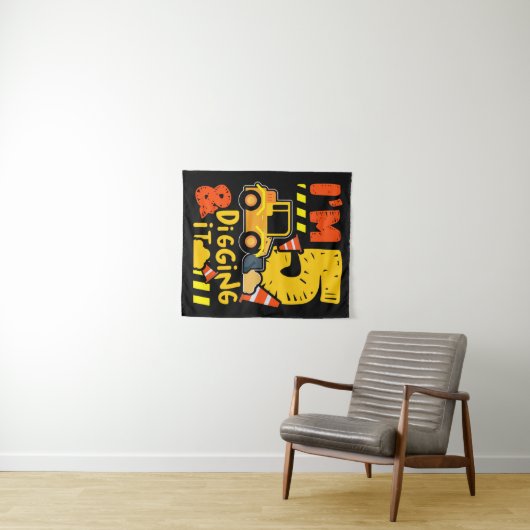 Tenture 19.Camions de construction pour un camion de const (En situation (horizontale))