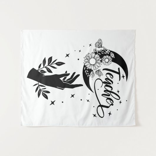 Tenture 1- Chemise d'enseignant inspirant, Enseignant mini (Devant (Horizontal))