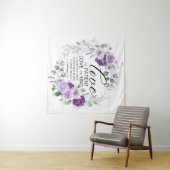 Tenture 1 Corinthiens 13:4 Amour est Patient Violet Floral (En situation (horizontale))