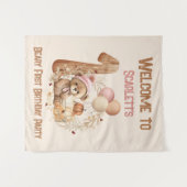 Tenture 1er anniversaire automne ours fille Affiche de bie (Devant (Horizontal))
