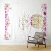 Tenture 1er anniversaire Petit Citrouille Floral Photo Pro (En situation (horizontale))