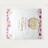 Tenture 1er anniversaire Petit Citrouille Floral Photo Pro (Devant (Horizontal))