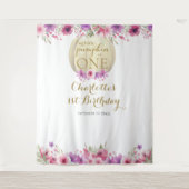 Tenture 1er anniversaire Petit Citrouille Floral Photo Pro (Devant)